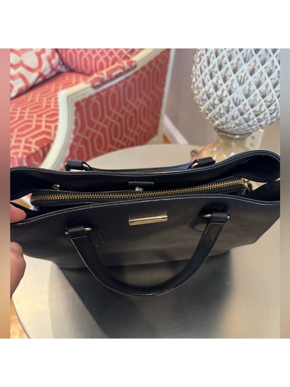 Kate Spade - Laurel Way Evangelie Satchel - EUC - Black Saffiano- Two Way Bag - Picture 7 of 12